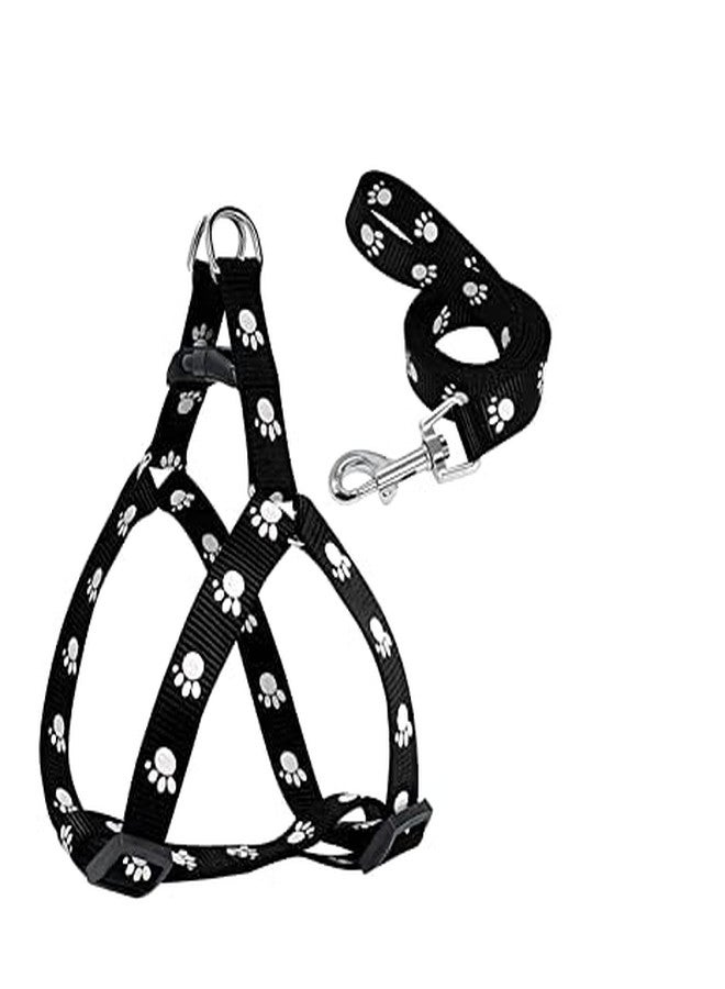 Pups&Pets Adjustable Leash with Harness Set Paw Printed Nylon Puppy Harness for All Breeds Dogs, Cat and Puppies (Color as per Availability) - Image 4